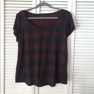 Banana Republic Short Sleeve Plaid Top